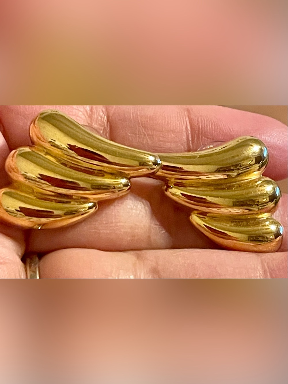 Monet Gold-Tone Sculpted Wing Earrings